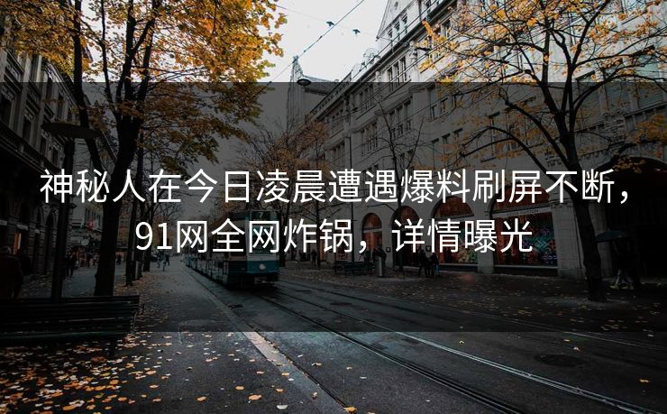 神秘人在今日凌晨遭遇爆料刷屏不断，91网全网炸锅，详情曝光