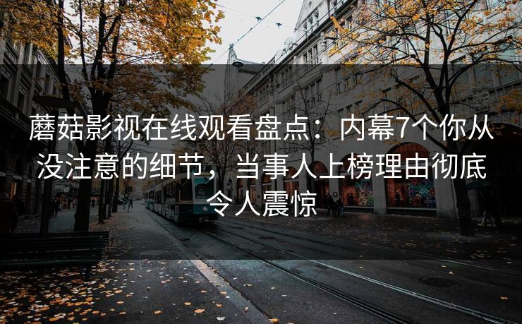 蘑菇影视在线观看盘点：内幕7个你从没注意的细节，当事人上榜理由彻底令人震惊